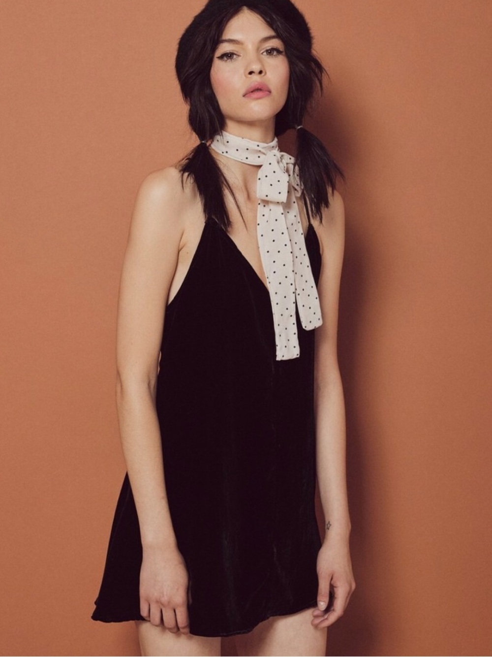 For Love And Lemons Velvet Tank Dress Gothic Romantic Dark Coquette Size XS